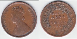 **** BRITISH INDIA - INDES ANGLAISES - HALF ANNA 1862 VICTORIA **** ACHAT IMMEDIAT !!! - Kolonies