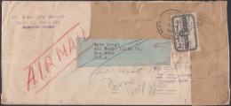 1947-H-15 (LG152) CUBA 1946. SOBRE DE LA HABANA A US. RECIBIDO EN MAL ESTADO Y SELLADO EN NY. - Lettres & Documents