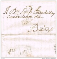 16669. Carta Entera Pre Filatelica CERVERA (Lerida) 1788 . Intervencion  Barcelona - ...-1850 Prefilatelia