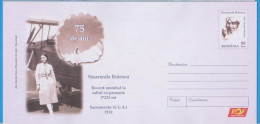 SMARANDA BRAESCU WORLD RECORD PARACHUTE JUMP ROMANIA POSTAL STATIONERY COVER 2007 - Parachutisme