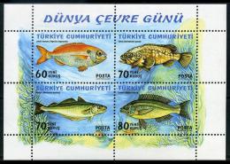 TURKEY 2005 (**) - World Environment Day / Fishes (Coral Fish, Whiting, Bream, Grouper), Mi. 55. - Blocks & Kleinbögen