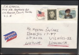 USA 119 Cover Air Mail Postal History Personalities Flag - Marcofilia