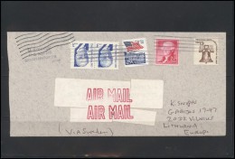 USA 121 Cover Air Mail Postal History Personalities Flag Liberty Bell - Marcofilia