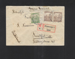 Hungary Registered Cover 1918 Pozsony To Germany Censor - Briefe U. Dokumente