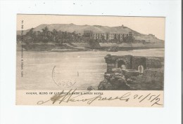 ASSUAN 568 RUINS OF CLEOPATRA BATH AND SAVOY HOTEL 1907 - Assouan