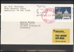 USA 122 Cover Air Mail Postal History Architecture Switzerland - Marcophilie