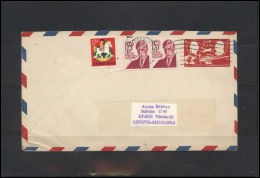 USA 136 Cover Air Mail Postal History Stamped Stationery Personalities - Marcophilie