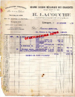 87 - LIMOGES - FACTURE H. LACOUCHE- GRANDE SCIERIE MECANIQUE DES CHARENTES- 8 ROND PONI MARGAINE-GARE MONTJOVIS- 1930 - Andere & Zonder Classificatie