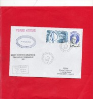 Pli De Terre ADELIE Avec 2 Valeurs Et Cachet. - Covers & Documents