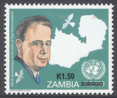 ZAMBIA ,2013, MNH, DAG HAMMARSKJOLD,  OVERPRINT , NEW CURRENCY - Dag Hammarskjöld