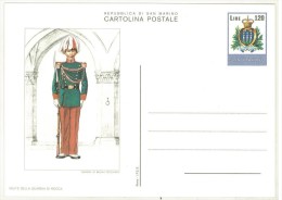 CARTOLINA POSTALE - REPUBBLICA DI SAN MARINO - MILITE DELLA GUARDIA DI ROCCA, DEL CONSIGLIO G E G, - 6 CARTOLINE - - Storia Postale