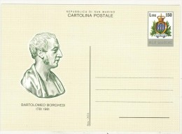 CARTOLINA POSTALE - 1981 - BARTOLOMEO BORGHESI - 1781-1981 - REPUBBLICA DI SAN MARINO - - Cartas & Documentos