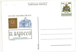 CARTOLINA POSTALE - 1981 - REPUBBLICA DI SAN MARINO - EDITO DAL CIRCOLO FILATELICO E NUMISMATICO DI RIMINI - IL BAJOCCO - Brieven En Documenten