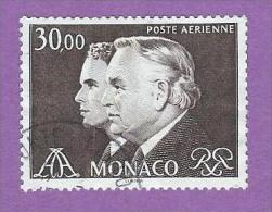 MONACO TIMBRE POSTE AERIENNE N° 104 OBLITERE PRINCE RAINIER III ET ALBERT - Poste Aérienne