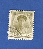 1921-22 N° 124 GRANDE DUCHESSE CHARLOTTE OBLITÉRÉ   DOS CHARNIÈRE 2 SCANNE - Abarten & Kuriositäten