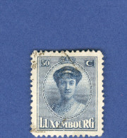 LUXEMBOURG 1921-22 N° 129 GRANDE DUCHESSE CHARLOTTE OBLITÉRÉ   DOS CHARNIÈRE - 1921-27 Charlotte Front Side