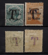 Italien Venezia Tridentina 1918 SAS B/21/5,B23/22 * KW 180,- Aufdruck     (A18) - Trentin