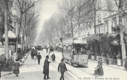 Nice - L´Avenue De La Gare - Tramway T.N.L. - Edition Giletta - Carte N°34 Non Circulée - Transport Urbain - Auto, Autobus Et Tramway