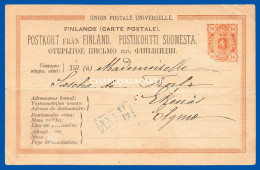 FINLAND 1881 PREPAID CARD 10 PENNI BROWN-YELLOW HG 16 THIN CARD USED POOR CONDITION - Ganzsachen