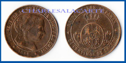 1868 SPAIN ESPANA 2½ CENTIMOS ISABELLA II COPPER VERY GOOD/FINE CONDITION PLEASE SEE SCAN - Monete Provinciali