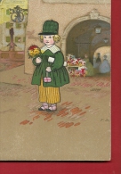 PBU-23  Illustrateur Baumgarten. Enfant Dans La Rue Avec Bouquet De Fleurs. Circulé En 1922. - Baumgarten, F.