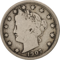 Monnaie, États-Unis, Liberty Nickel, 5 Cents, 1907, U.S. Mint, Philadelphie - 1883-1913: Liberty (Libertà)