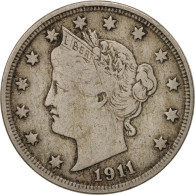 Monnaie, États-Unis, Liberty Nickel, 5 Cents, 1911, U.S. Mint, Philadelphie - 1883-1913: Liberty (Liberté)