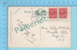 Public Garden New Brunswick  ( Cover St-Johns 1922 N.B.on 2 X #106, Slogan " Work To Help Unemployment )  2 Scans - Cartas & Documentos