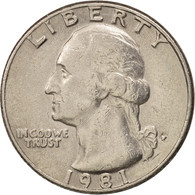 Monnaie, États-Unis, Washington Quarter, Quarter, 1981, U.S. Mint - 1932-1998: Washington
