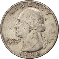 Monnaie, États-Unis, Washington Quarter, Quarter, 1980, U.S. Mint - 1932-1998: Washington