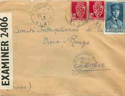 1943  Lettre Pour La Croix Rouge  Triple Censure: Américaine, Anglaise Et Allemande  Yv 168, 191 X2 - Sonstige & Ohne Zuordnung