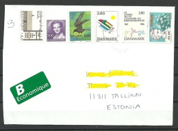 DENMARK Dänemark 2016 Brief Nach Estland Mit 6 Briefmarken - Briefe U. Dokumente
