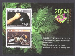 New Zealand 2004 Rugby Tests Hong Kong Stamp Expo Minisheet MNH - - Nuevos