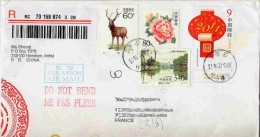 Recommandée De Chine China Registered Envelopp Postal Stationnery With Bridge Joint Issue Switzerland Père David's Deer - Used Stamps