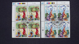 UNO-Genf 573/4 Oo/ESST, Eckrandviererblock ´A´, Aquarelle Von Slavka Kolesar (*1974), Kanadische Malerin - Used Stamps