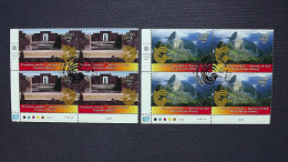 UNO-Genf 575/6 Sc 472/3 Oo/ESST, Eckrandviererblock ´C´, UNESCO-Welterbe: Südamerika - Used Stamps