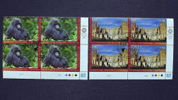 UNO-Genf 797/8 Oo/ESST, Eckrandviererblock ´D´, UNESCO-Welterbe: Afrika, Kongo Tunesien - Used Stamps