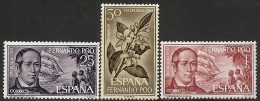 FERNANDO POO-1964-ED. 220 A 222 COMPLETA-DIA DEL SELLO DE 1963. GOBERNADOR CHACÓN Y FLOR DE AZAHAR-NUEVO SIN FIJASELLOS- - Fernando Poo