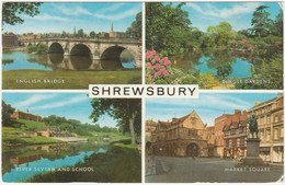 Shrewsbury, Shropshire Multiview. Dingle Gardens, English Bridge. - Shropshire