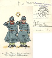 AK  "Zum Fassen Kommandiert, Zu Befehl Herr Feldweibel"  (Kaserne Frauenfeld)     1921 - Dokumente