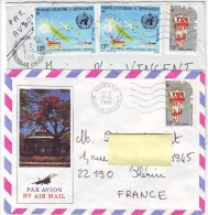 F577. LOT 2 LETTRES NOUMÉA NOUVELLE CALÉDONIE – 1985 - ONU - COQUILLAGE - AVION - Storia Postale