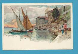 CPA Litho Gruss Souvenir De MONACO Le Port - Sonstige & Ohne Zuordnung