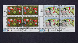 UNO-Genf 870/1 Oo/ESST, Eckrandviererblock ´C´, Internationales Jahr Der Bäuerlichen Familienbetriebe: Hoffnung Pflanzen - Used Stamps