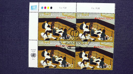 UNO-Genf 882 Oo/ESST, Eckrandviererblock ´A´, Initiative „Global Education First (GEFI) - Bildung Zuerst“ - Used Stamps