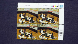 UNO-Genf 882 Oo/ESST, Eckrandviererblock ´B´, Initiative „Global Education First (GEFI) - Bildung Zuerst“ - Used Stamps