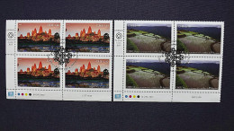 UNO-Genf 912/3 Oo/ESST, Eckrandviererblock ´C´, UNESCO-Welterbe: Südostasien, Angkor Wat, Kordilleren, Philippinen - Used Stamps