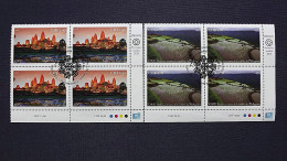 UNO-Genf 912/3 Oo/ESST, Eckrandviererblock ´D´, UNESCO-Welterbe: Südostasien, Angkor Wat, Kordilleren, Philippinen - Used Stamps