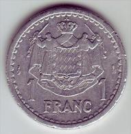 - MONACO - Louis II Prince De Monaco - 1 Franc - - 1922-1949 Louis II.