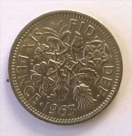 Monnaie - Grande-Bretagne - 6 Pence 1963 - - H. 6 Pence