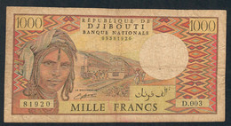 DJIBOUTI  P37b  1000  FRANCS   1988    FINE - Gibuti